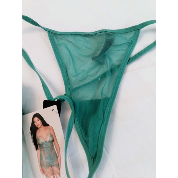 Dreamgirl Green Lace Bustier & Thong Set – Size Small – New with Tags - Picture 8 of 15